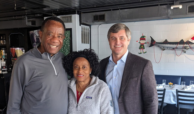 Lee and Evelyn Rhyant in their Moore Invested SWAG