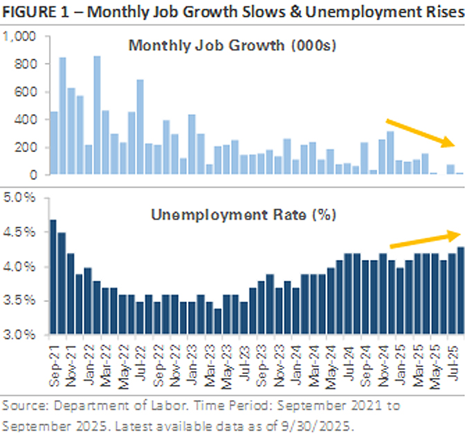 monthly job growth slows and unemployment rises
